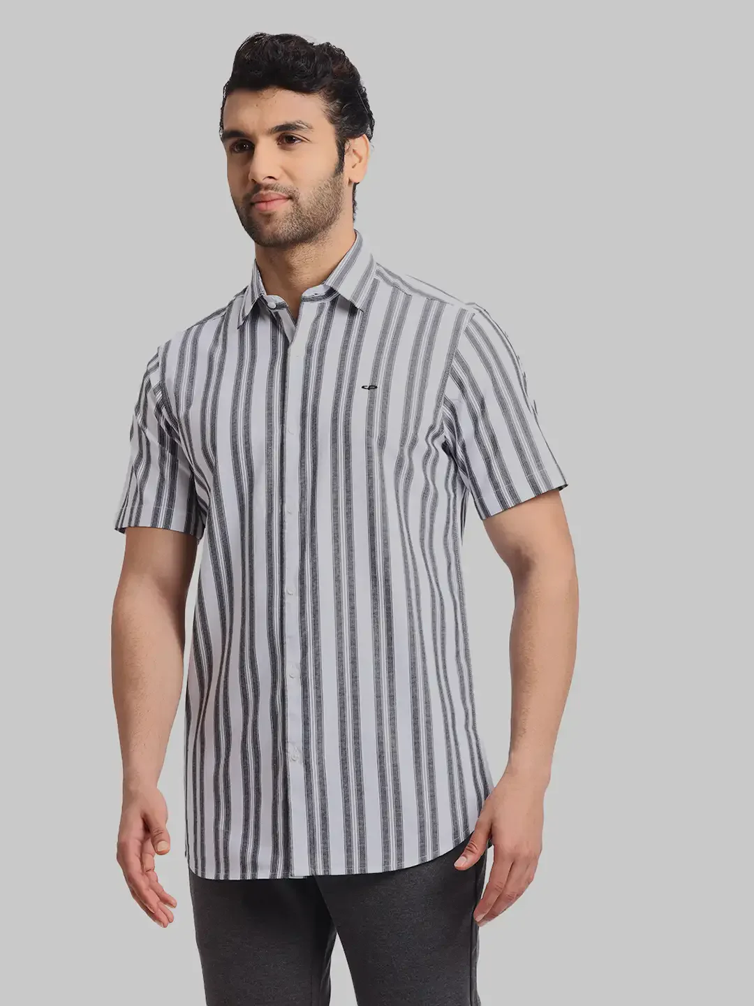 ColorPlus Regular Fit Striped White Shirt - Image 3