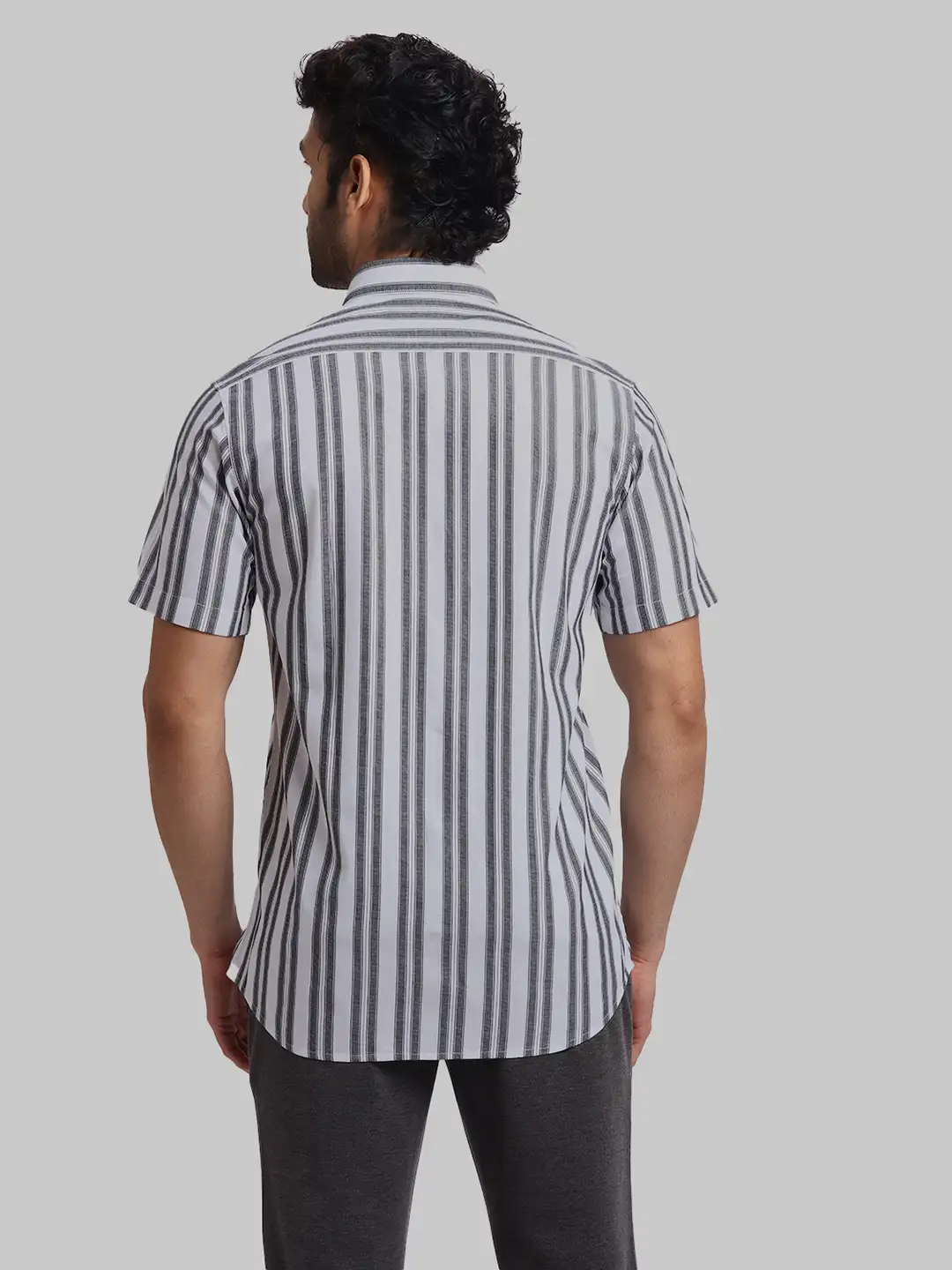 ColorPlus Regular Fit Striped White Shirt - Image 4