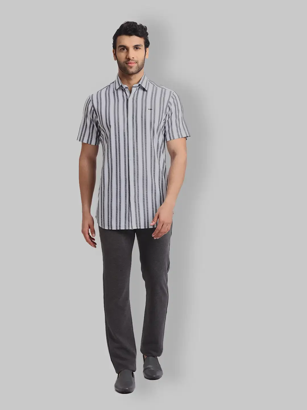 ColorPlus Regular Fit Striped White Shirt - Image 5