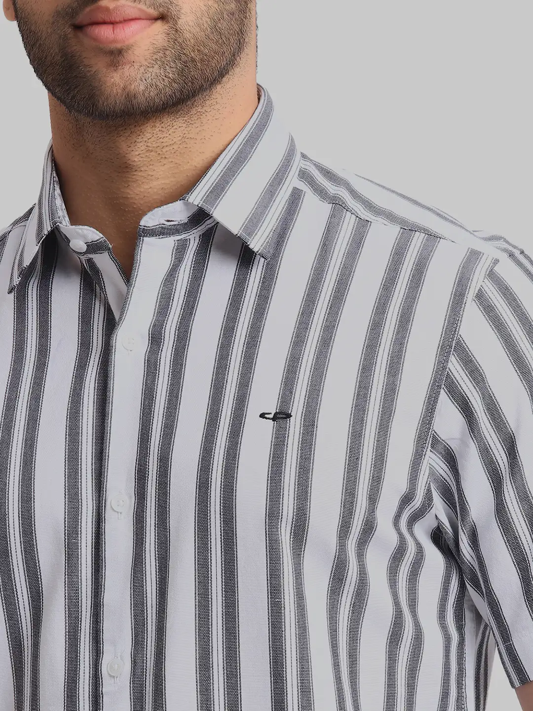 ColorPlus Regular Fit Striped White Shirt - Image 6