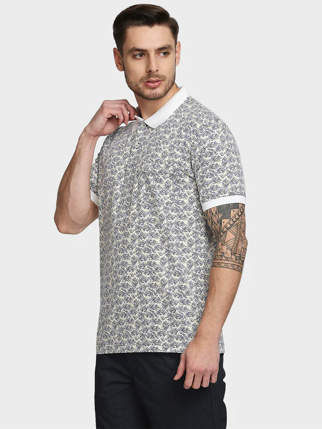 Colorplus Yellow Printed Tailored Fit Cotton T-Shirt - Image 3