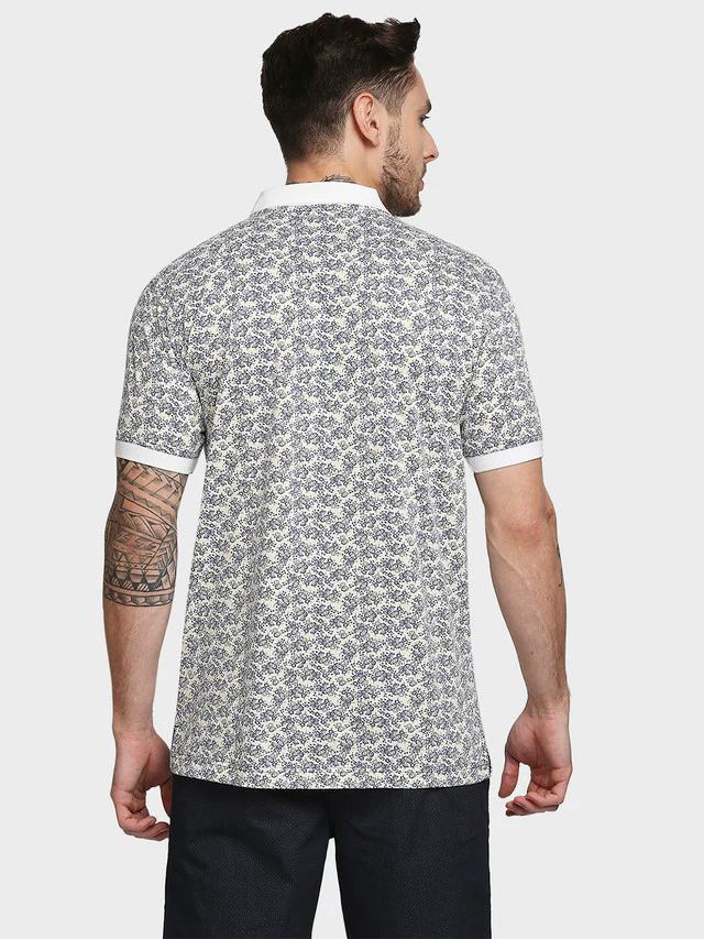 Colorplus Yellow Printed Tailored Fit Cotton T-Shirt - Image 4