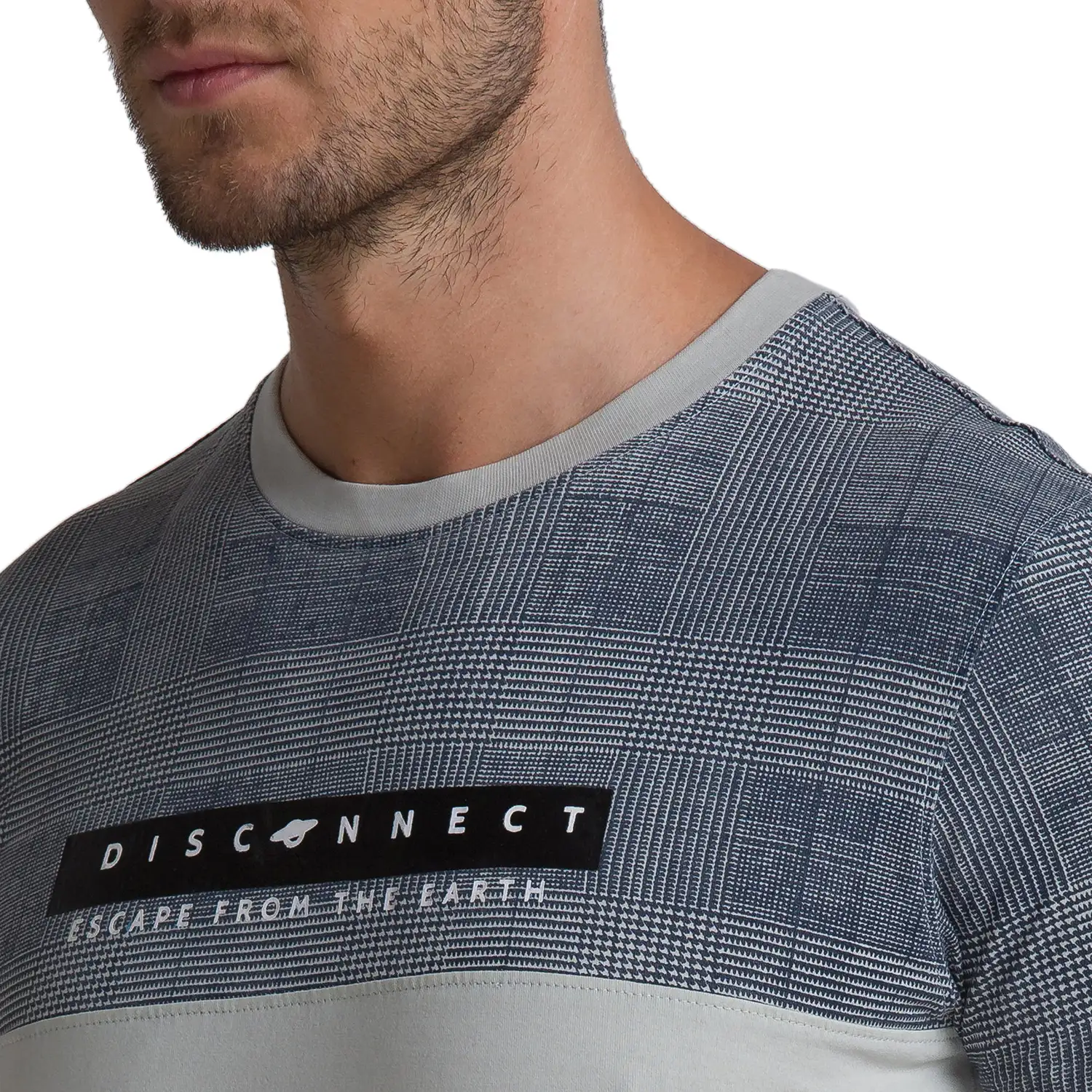 Men Beige Regular Fit Cut & Sew Cotton T-Shirt - Image 6