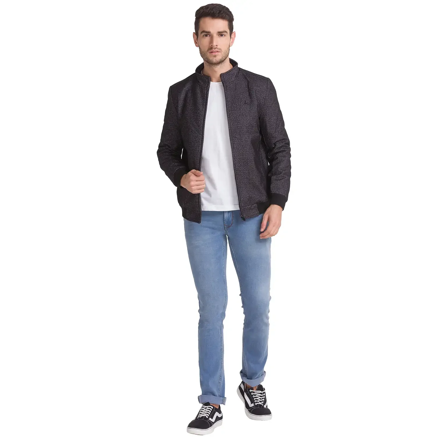 Men Black Checks Polyester Full Sleeve Jackets - Image 5