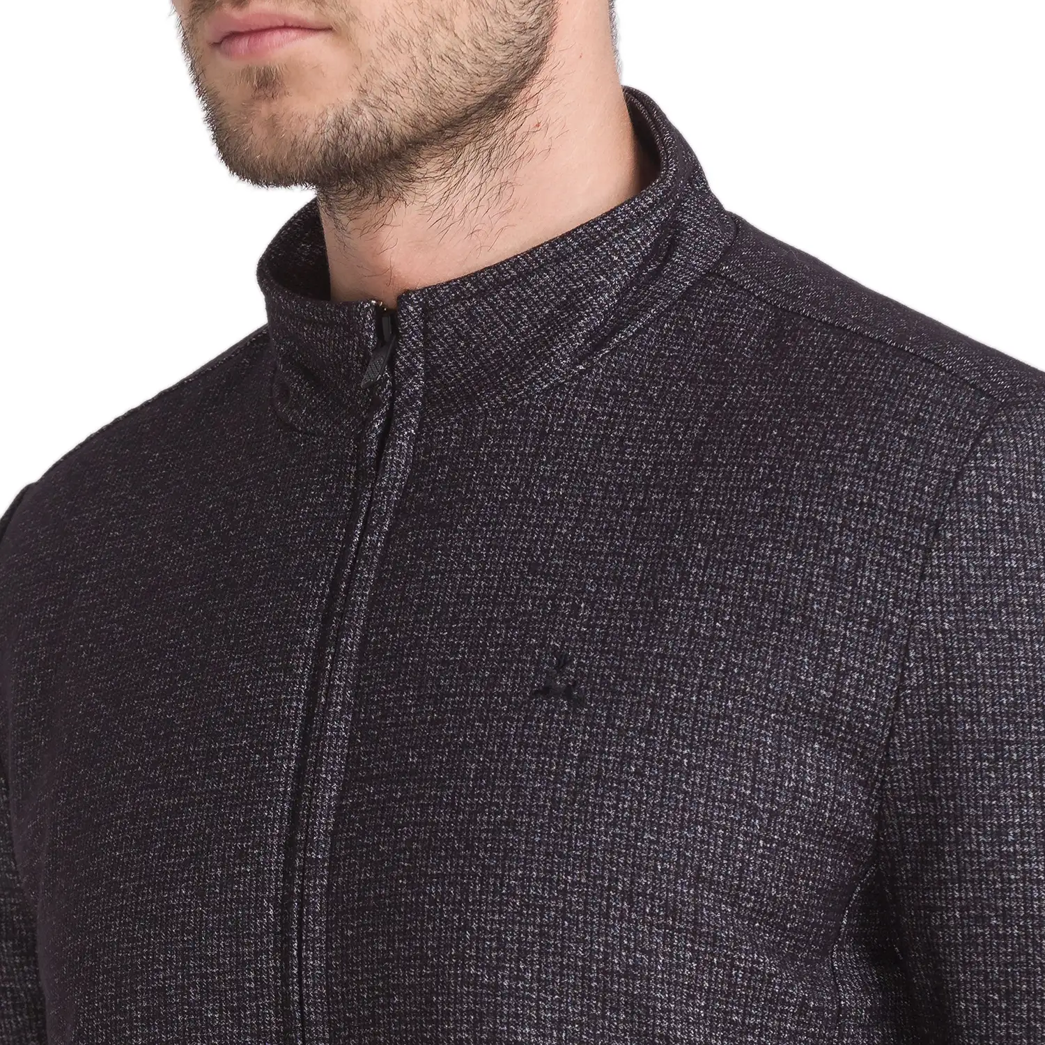 Men Black Checks Polyester Full Sleeve Jackets - Image 6