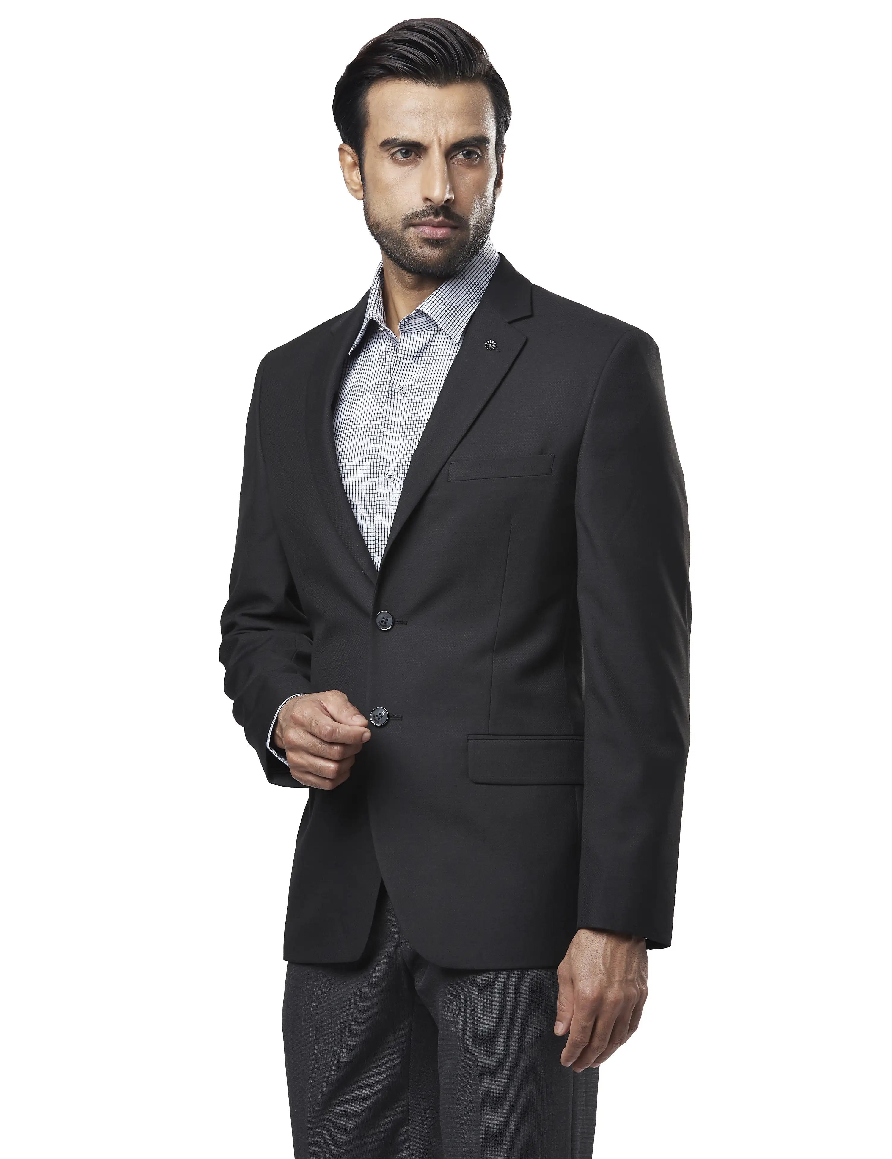 Men Black Contemporary Fit Polyester Blend Jackets - Image 3