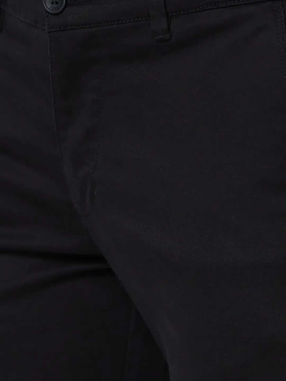 Men Black Lrt Fit Solid Cotton Blend Trouser - Image 6