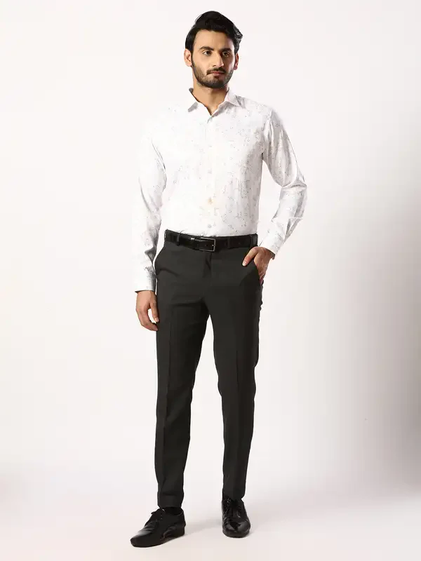 Men Black Neo Classic Fit Checks Polyester Blend Trouser - Image 5