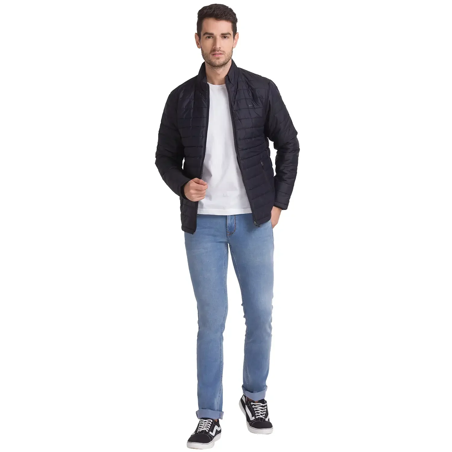 Men Black Print Polyester Full Sleeve Jackets - Image 5