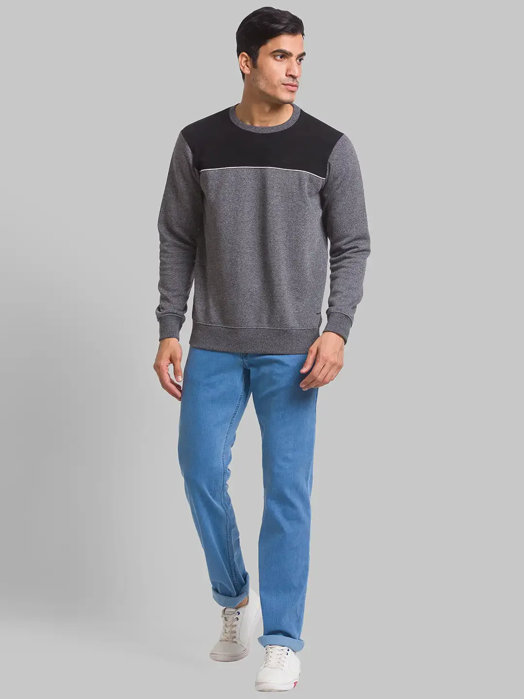 Men Black Regular Fit Cut & Sew Cotton Polyester Blend Sweatshirts - Image 5