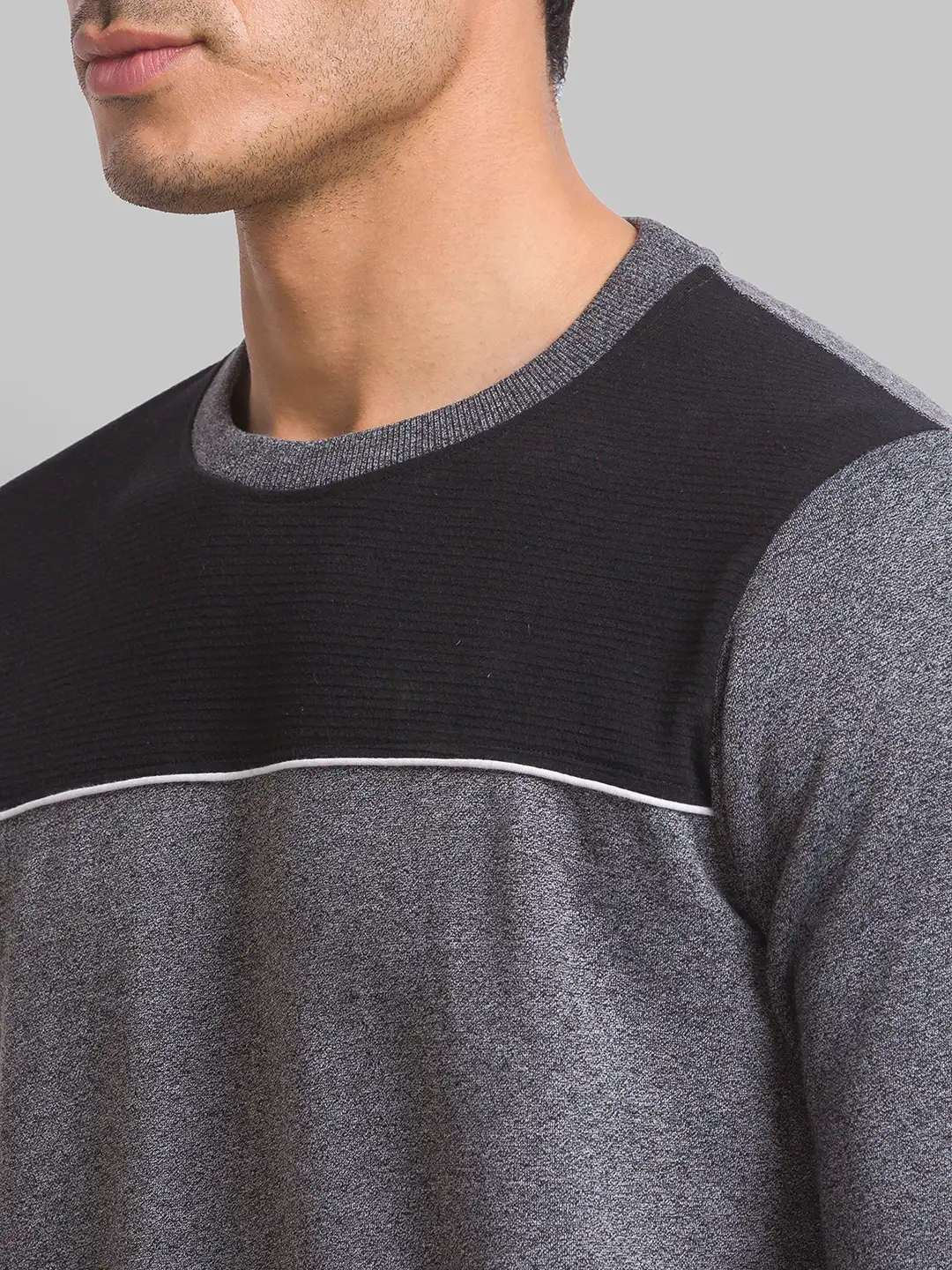 Men Black Regular Fit Cut & Sew Cotton Polyester Blend Sweatshirts - Image 6