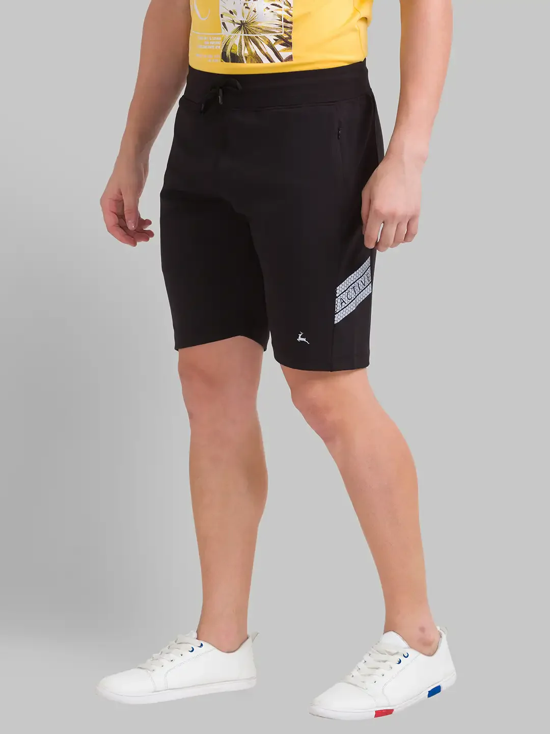 Men Black Regular Fit Cut & Sew Polyester Blend Shorts - Image 3
