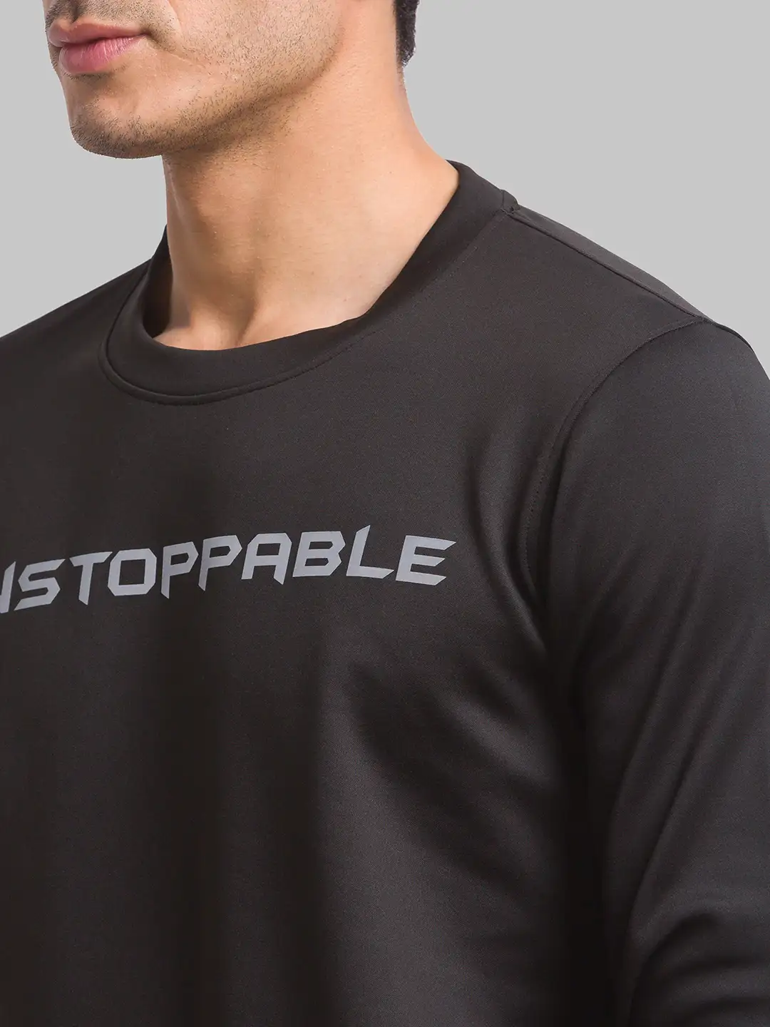 Men Black Regular Fit Graphic Cotton Polyester Blend Sweatshirts - Image 6