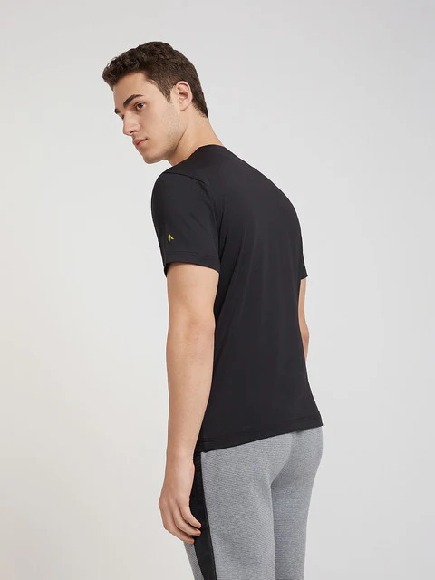 Men Black Regular Fit Graphic Polyester T-Shirt - Image 4
