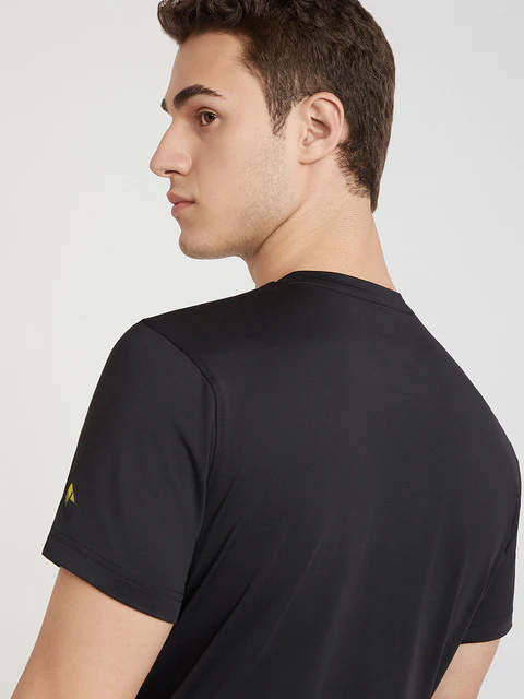 Men Black Regular Fit Graphic Polyester T-Shirt - Image 7