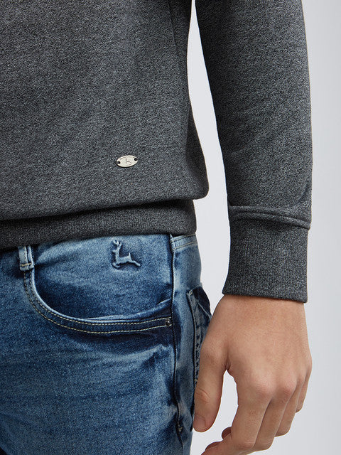 Men Black Regular Fit Print Cotton Polyester Blend Sweatshirts - Image 6