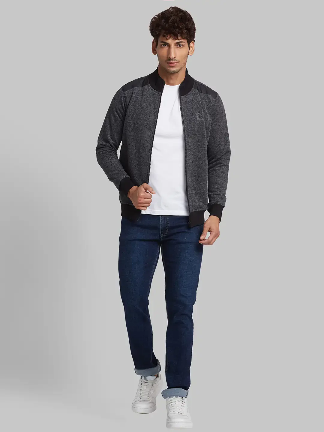 Parx Men Black Regular Fit Solid Cotton Blend Sweatshirt - Image 5