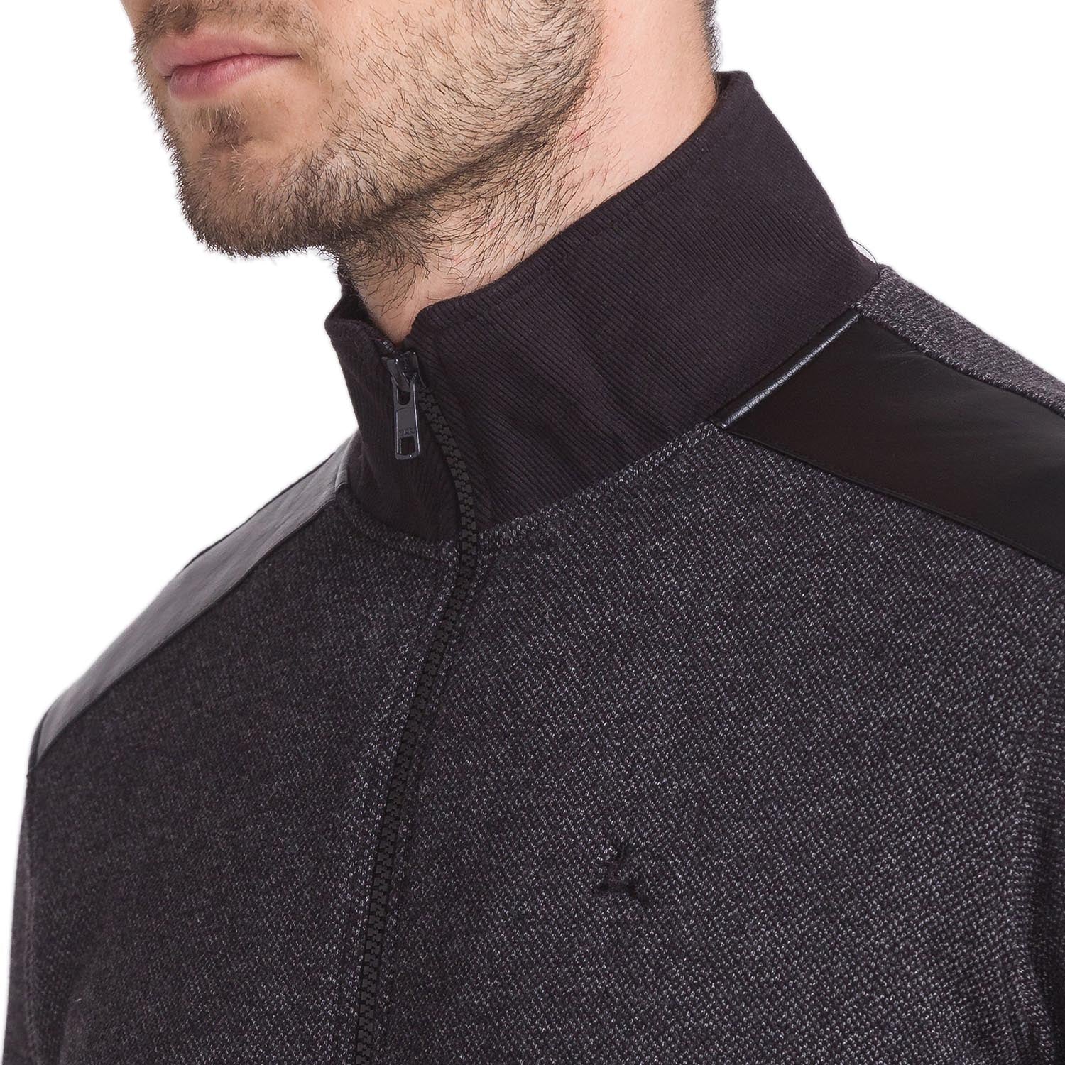 Men Black Regular Fit Solid Cotton Polyester Blend Sweatshirts - Image 6