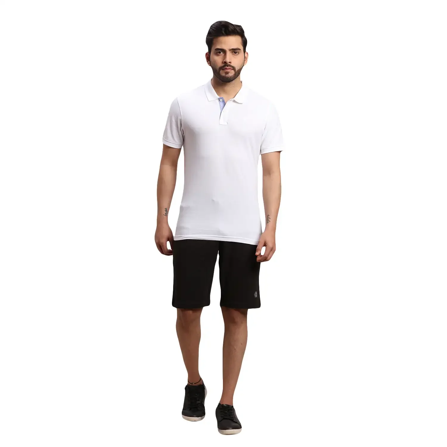 Men Black Shorts Fit Solid Cotton Polyester Blend Shorts - Image 5