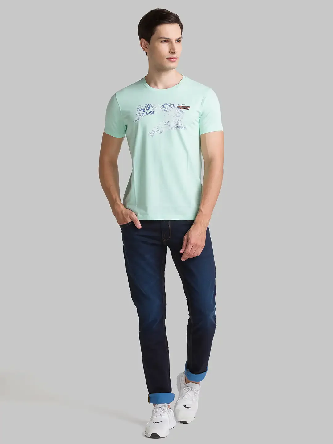 Men Black Skinny Cropped Fit Plain Cotton Blend Jeans - Image 5