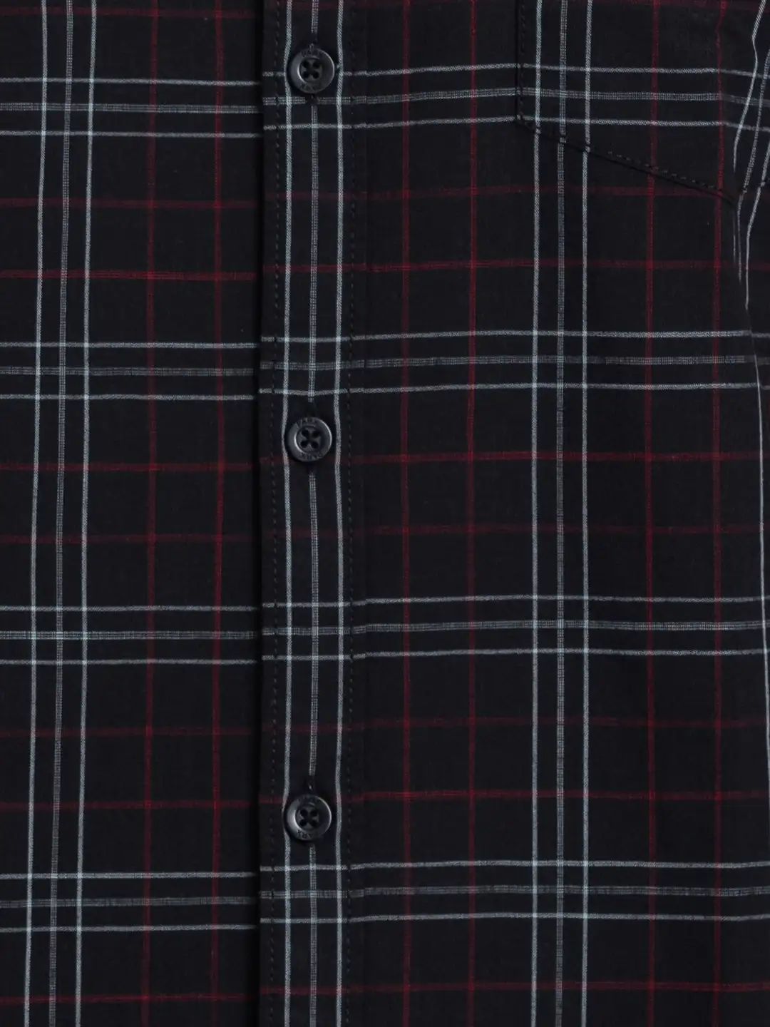 Men Black Slim Fit Checks Cotton Full Sleeve Shirts - Image 7