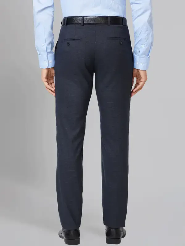 Men Black Slim Fit Checks Polyester Blend Trouser - Image 4