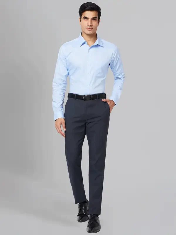 Men Black Slim Fit Checks Polyester Blend Trouser - Image 5