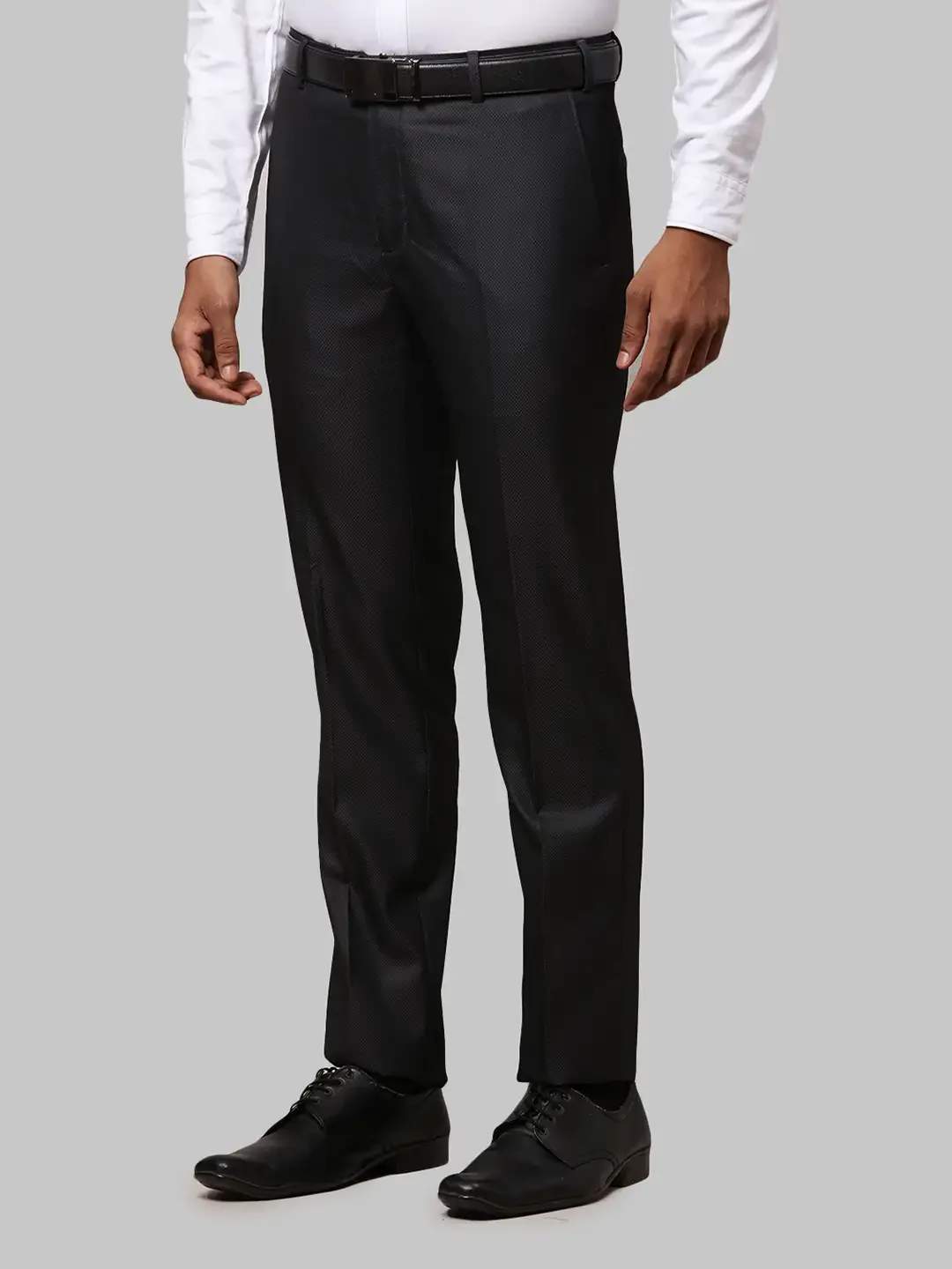 Men Black Slim Fit Polyester Blend Trouser - Image 3