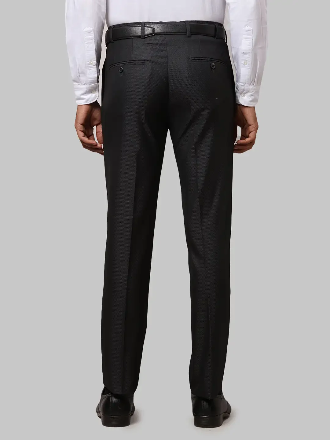 Men Black Slim Fit Polyester Blend Trouser - Image 4
