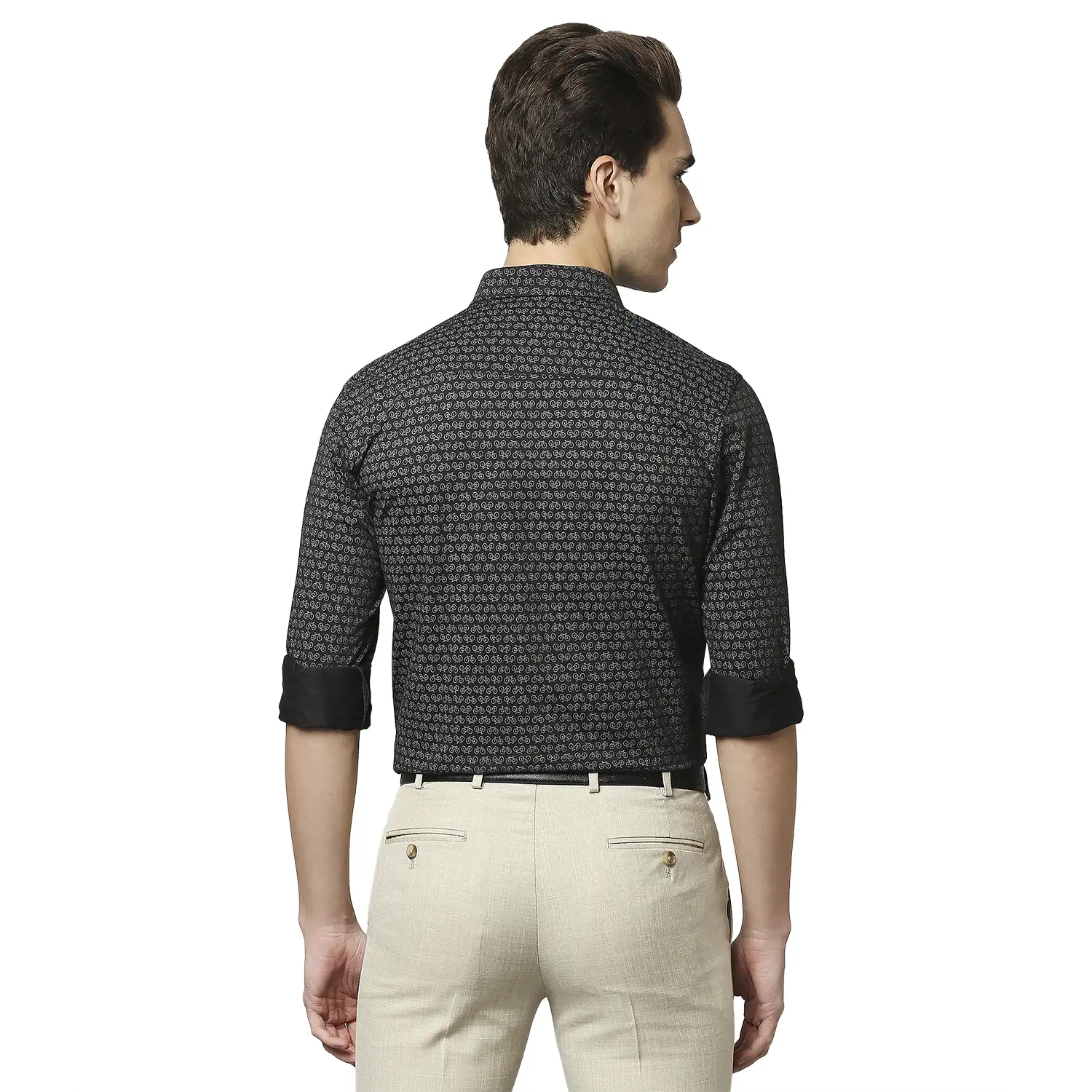 Men Black Slim Fit Print Cotton Blend Shirts - Image 4