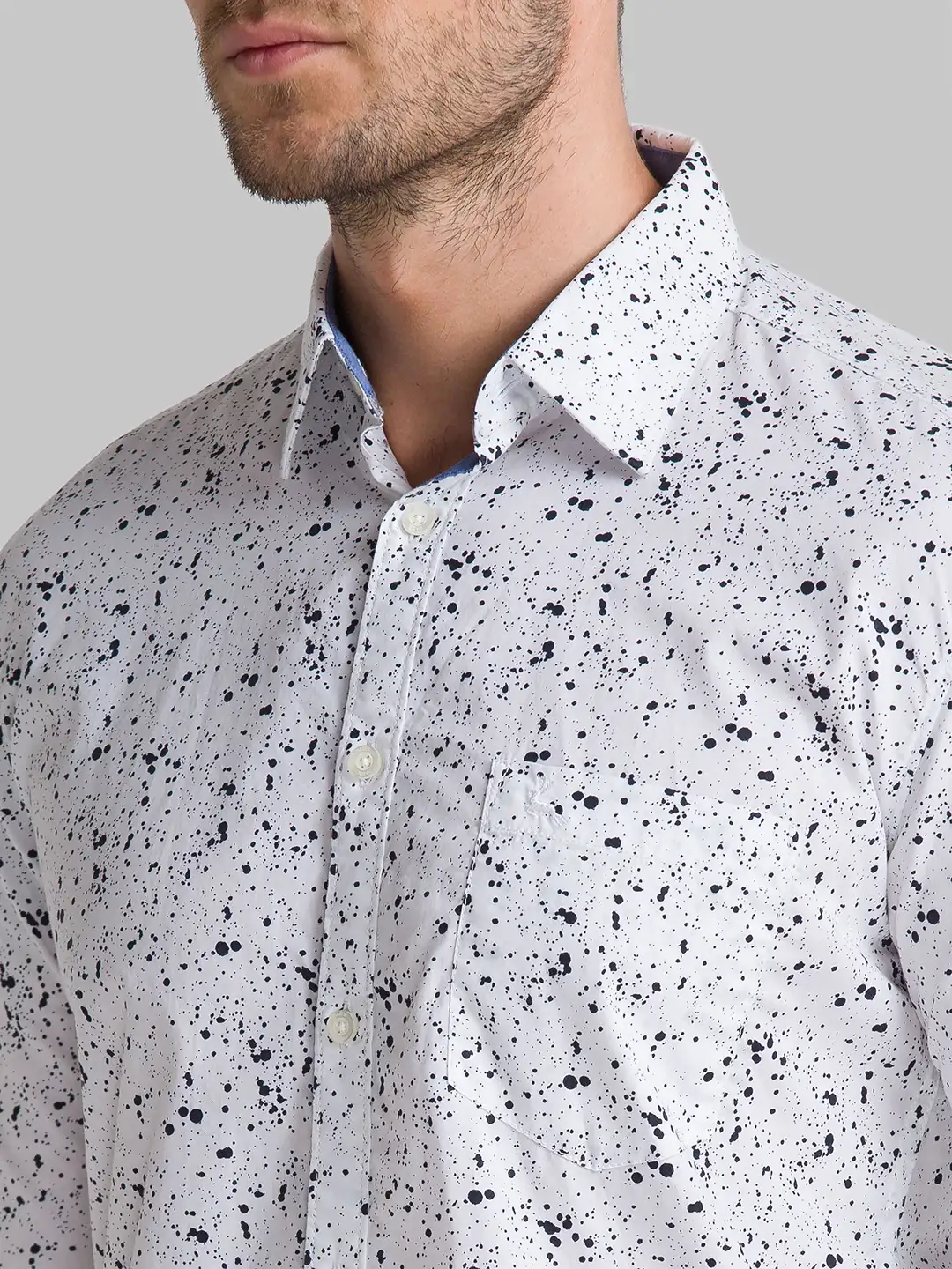Men Black Slim Fit Print Cotton Full Sleeve Shirts - Image 6