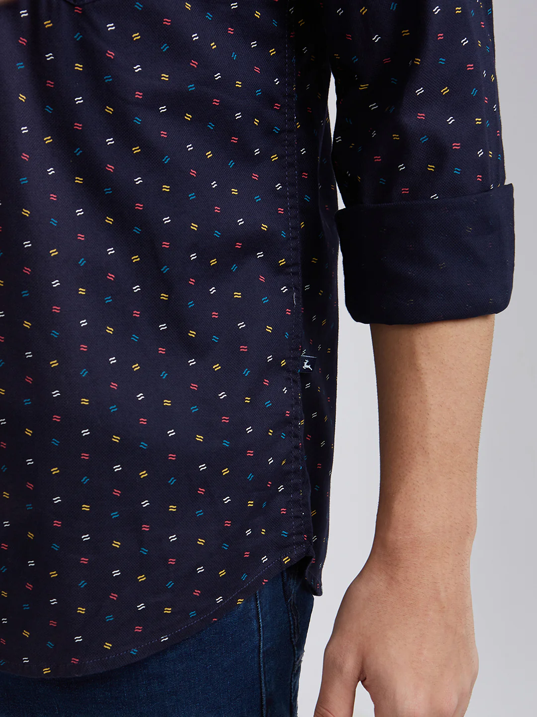 Parx Men Blue Printed Slim Fit Cotton Casual Shirt - Image 7