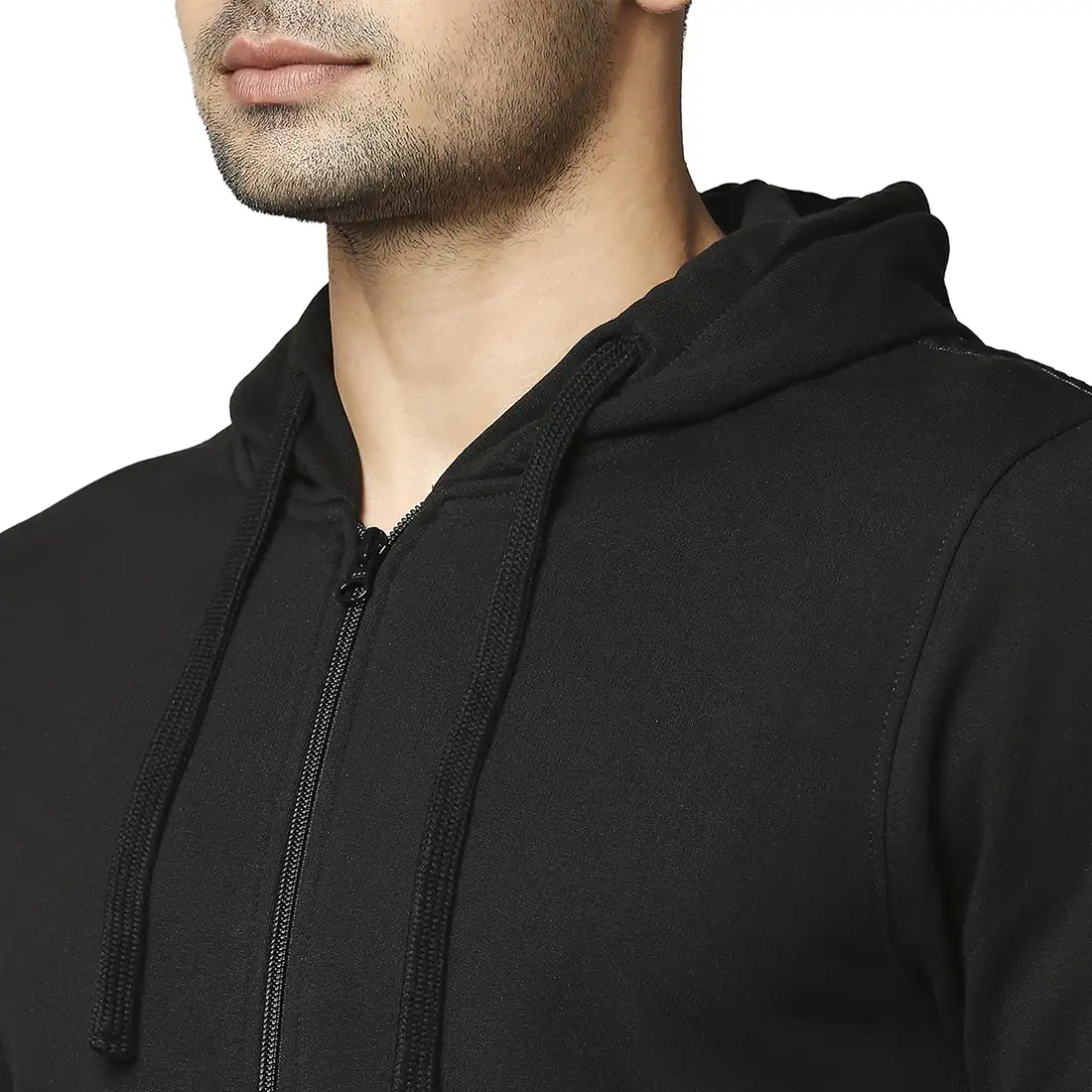 Men Black Slim Fit Print Cotton Polyester Blend Sweatshirts - Image 6