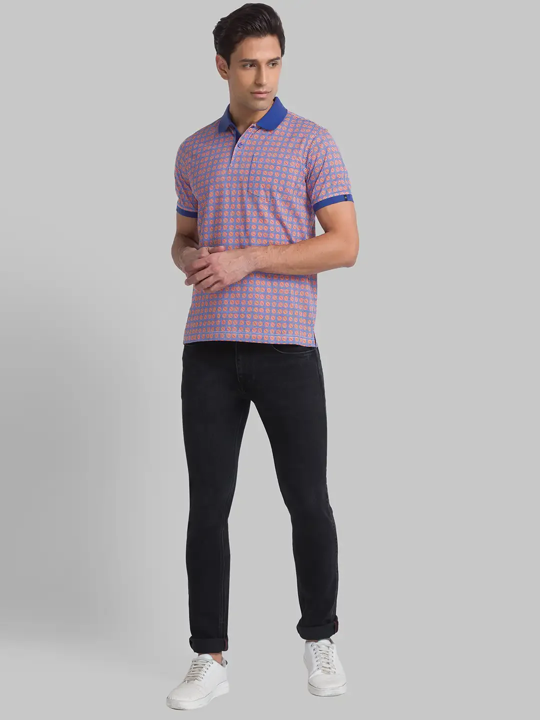 Men Black Slim Fit Solid Cotton Blend Jeans - Image 5