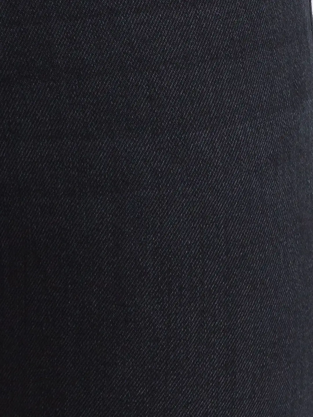 Men Black Slim Fit Solid Cotton Blend Jeans - Image 6