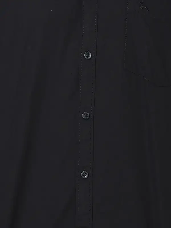 Men Black Slim Fit Solid Cotton Full Sleeve Shirts - Image 7