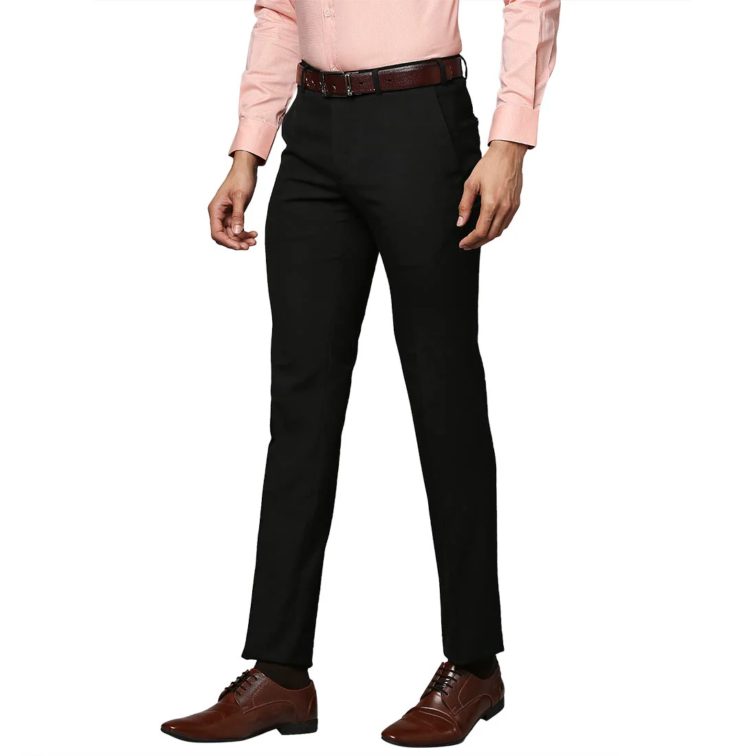 Raymond Men Black Slim Fit Solid Trouser - Image 3