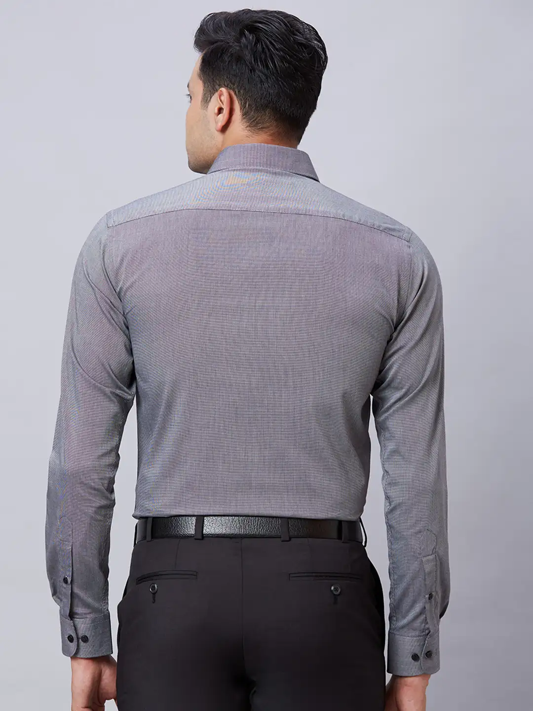 Men Black Slim Fit Structure Cotton Shirts - Image 5