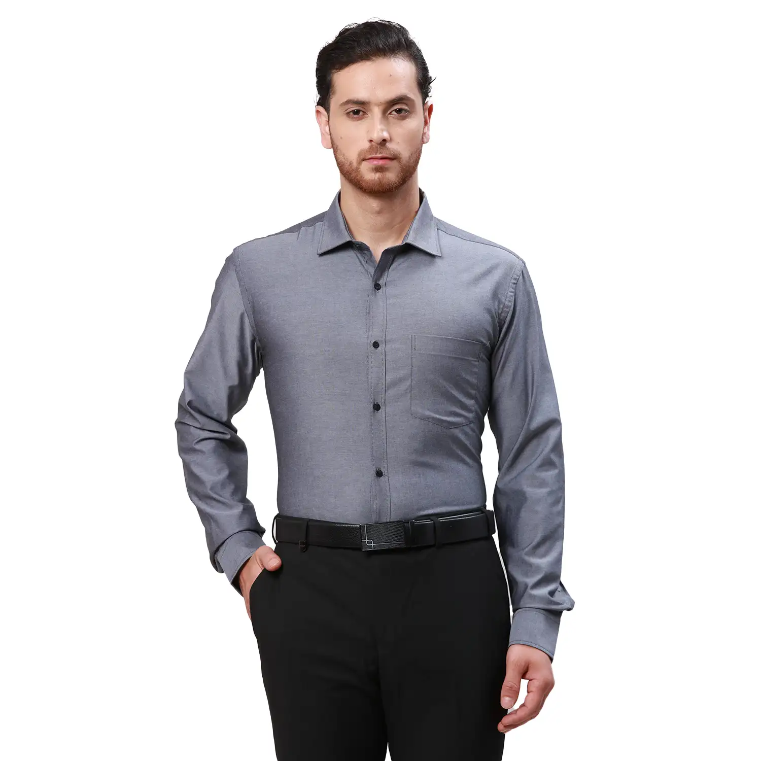 Park Avenue Men Black Slim Fit Twill Cotton Formal Shirt