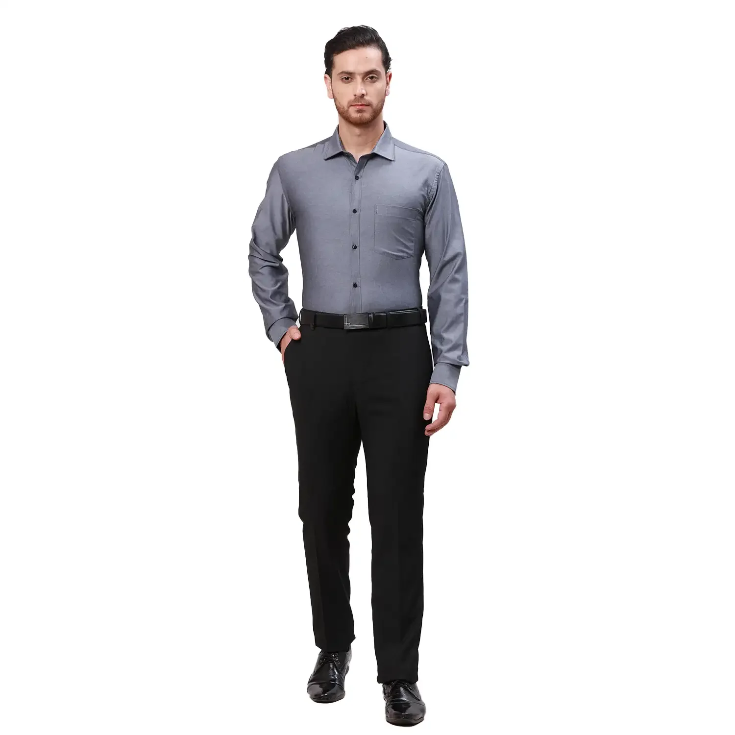 Park Avenue Men Black Slim Fit Twill Cotton Formal Shirt - Image 5
