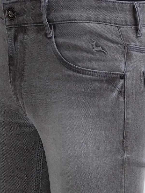 Men Black Slim Tapered Fit Twill Cotton Blend Jeans - Image 5