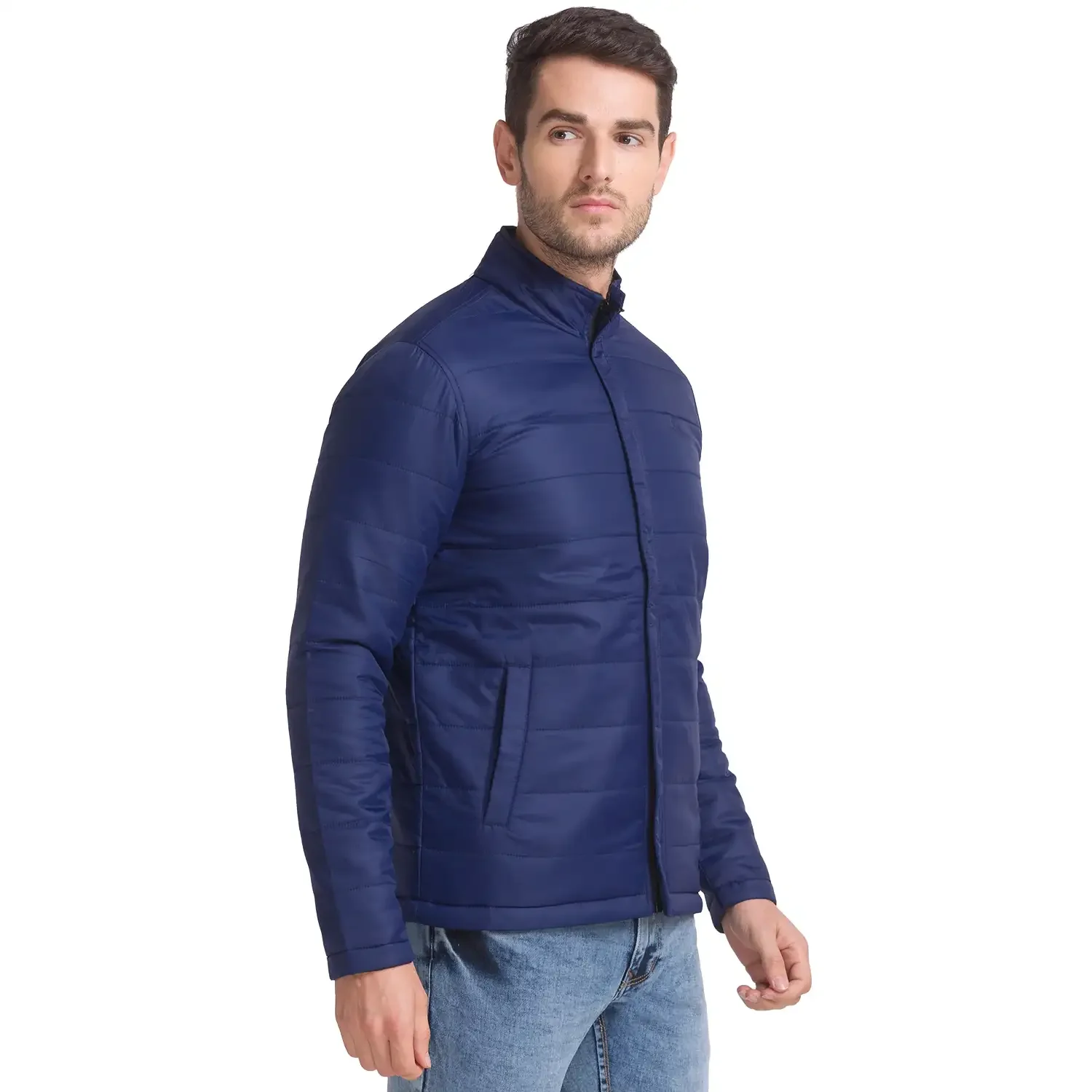 Men Black Solid Polyester Full Sleeve Jackets - Image 2