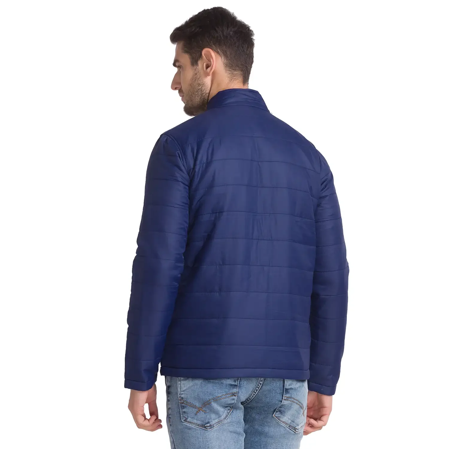 Men Black Solid Polyester Full Sleeve Jackets - Image 4