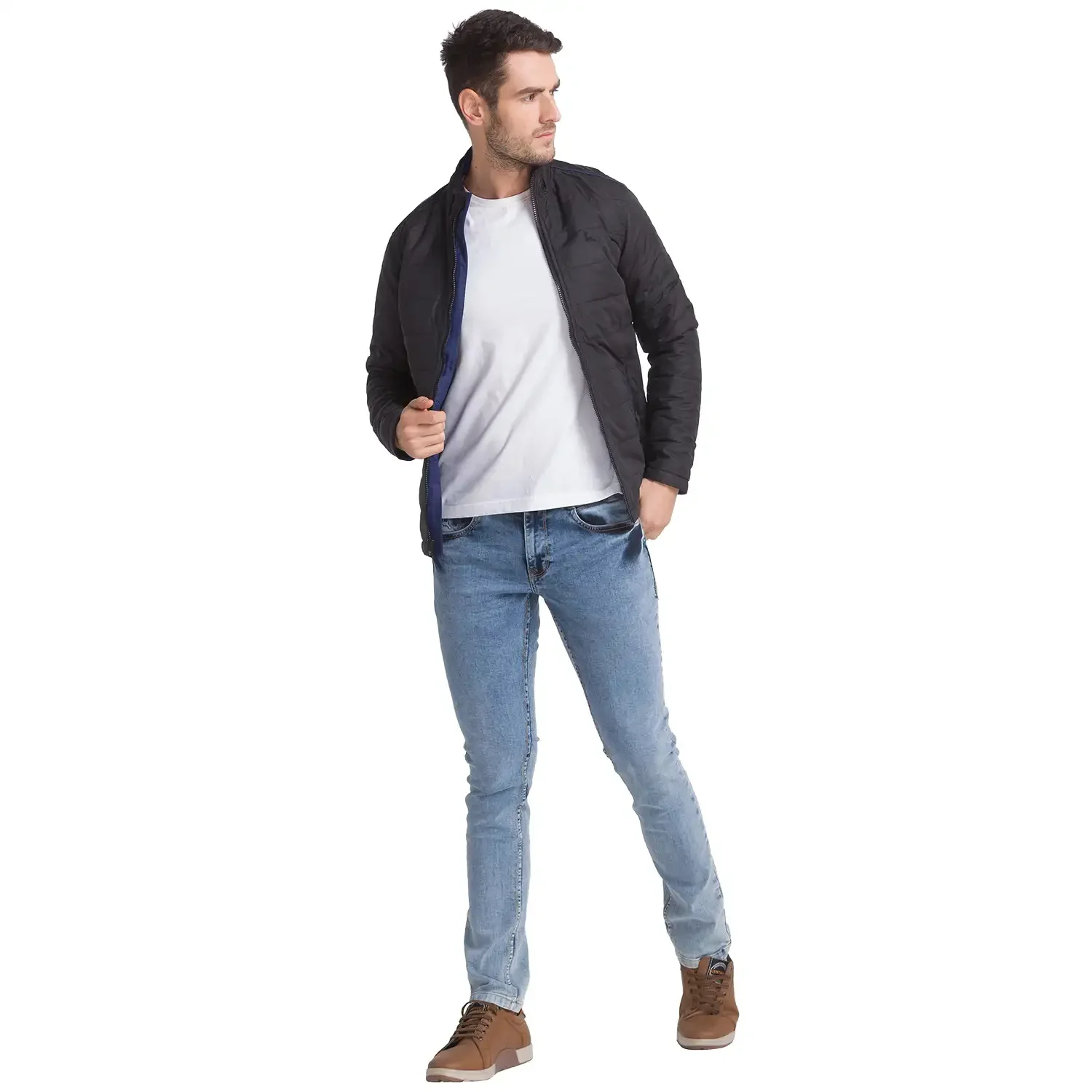 Men Black Solid Polyester Full Sleeve Jackets - Image 7