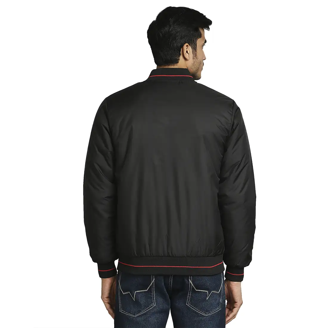 Men Black Solid Polyester Full Sleeve Jackets - Image 4