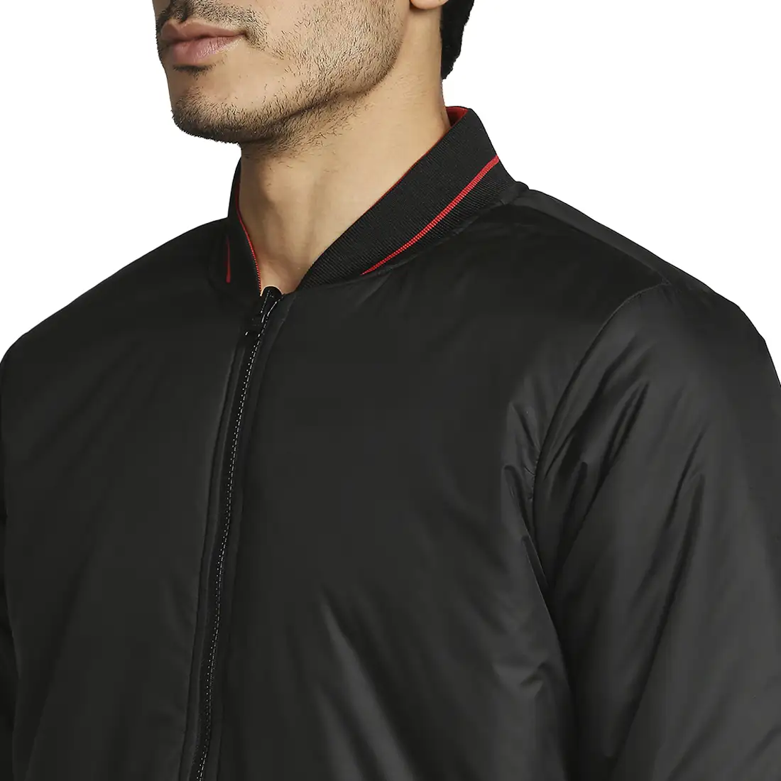 Men Black Solid Polyester Full Sleeve Jackets - Image 6