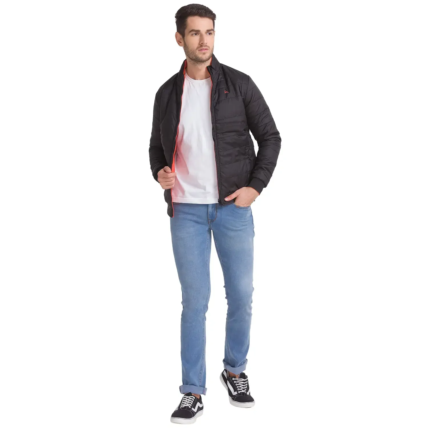 Men Black Solid Polyester Full Sleeve Jackets - Image 5