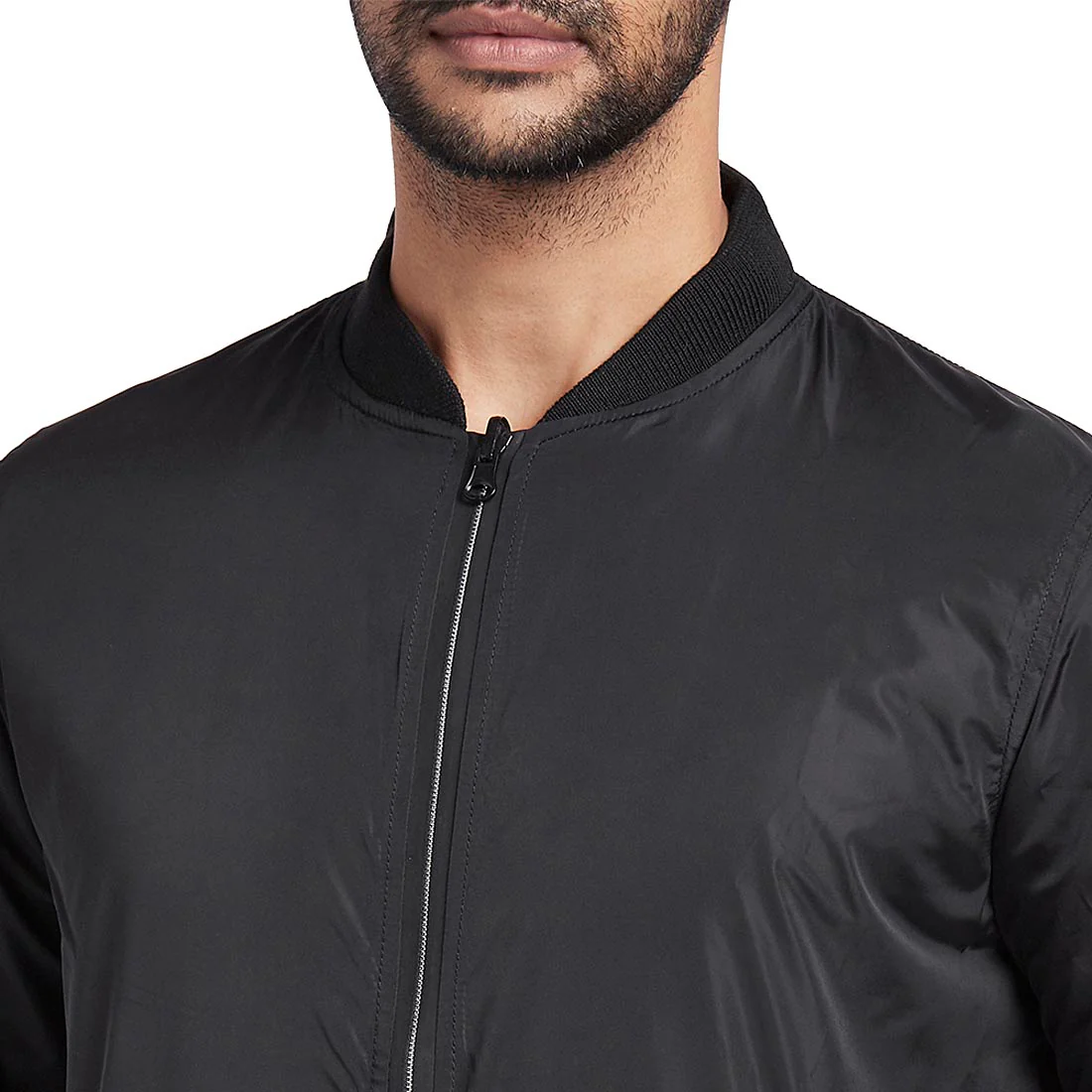 Men Black Solid Polyester Full Sleeve Jackets - Image 8