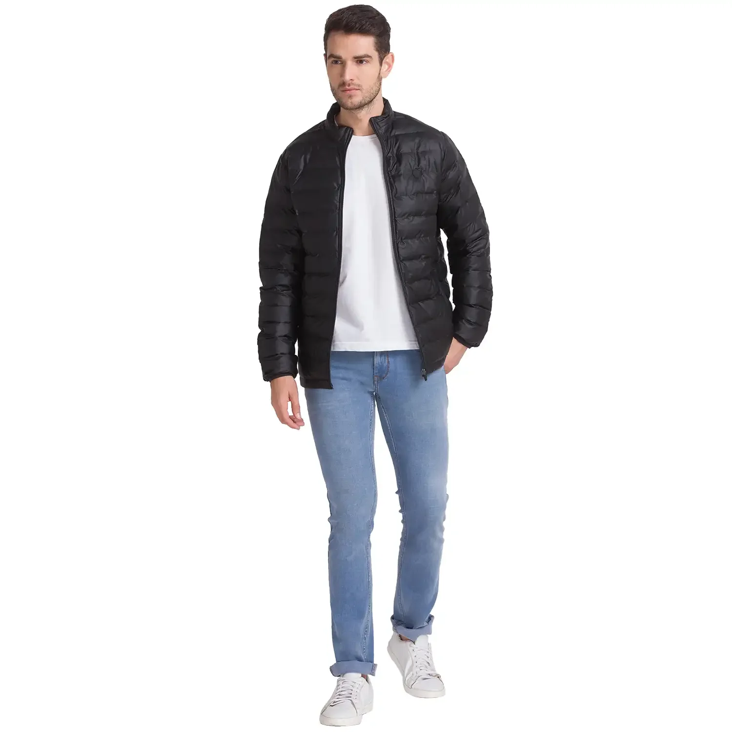 Men Black Solid Polyester Full Sleeve Jackets - Image 5