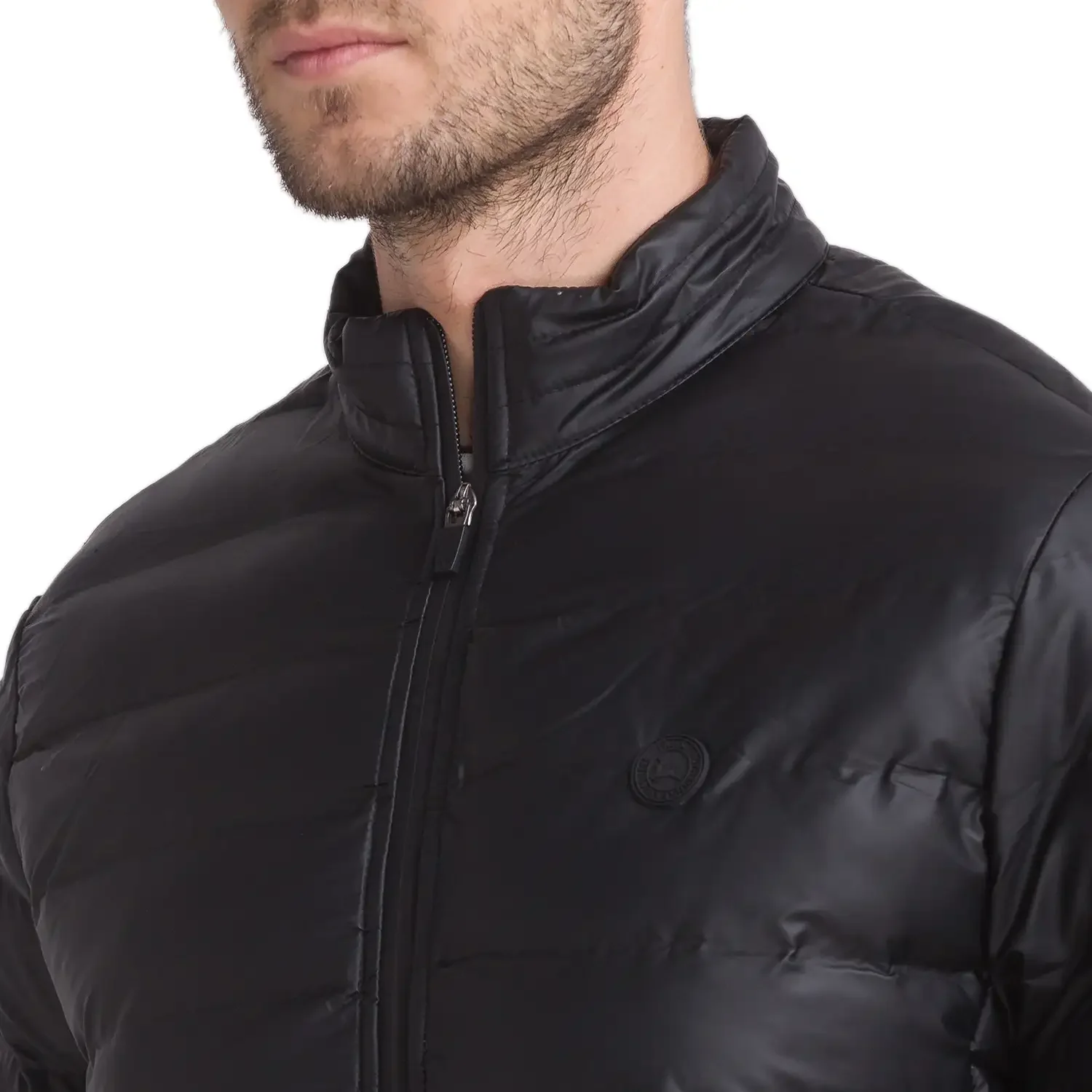 Men Black Solid Polyester Full Sleeve Jackets - Image 6